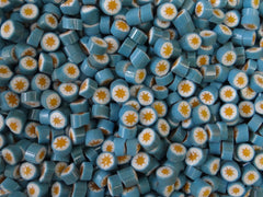 87 Teal/White/Yellow Star 7-8mm