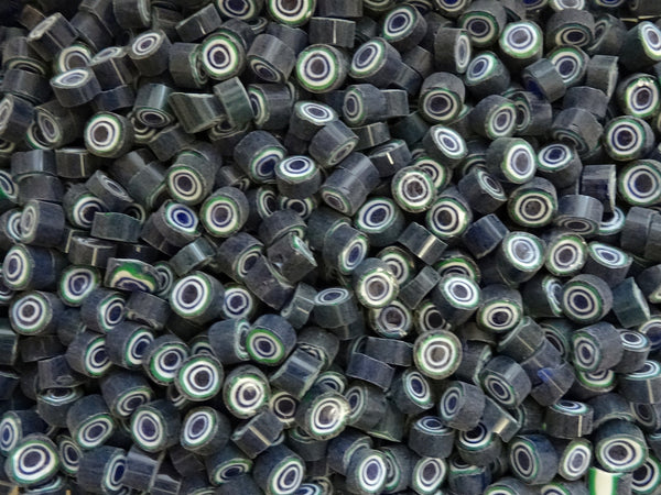 111 Black (Cobalt) Green White Circle 8-9mm