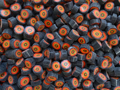113 Black Red Tan Circle 10-12mm