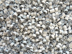 123 White Black Flower 6-7mm