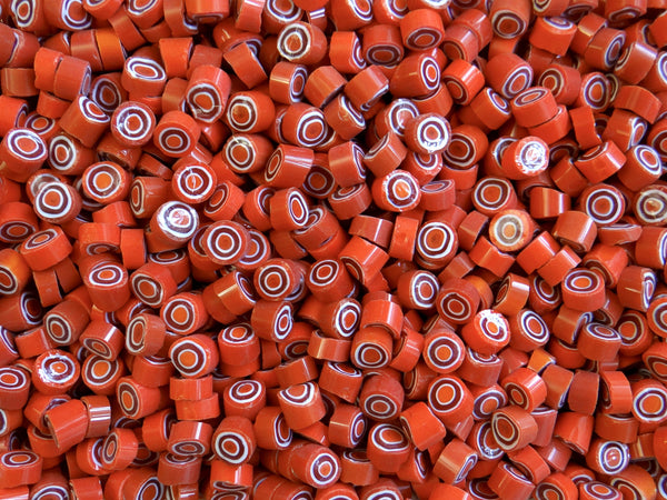 47 Orange White Cobalt Circle 8-9mm